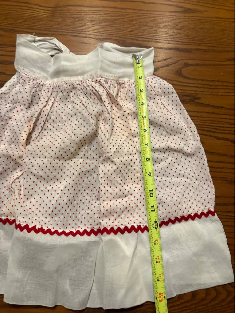 2 Vintage Child-Size Aprons - White Eyelet Pinafore & Red Polka Dot 1/2 Apron